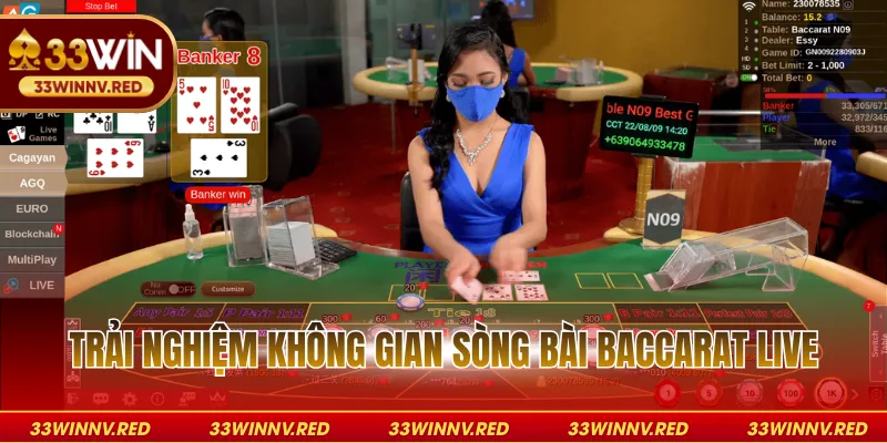 Trải nghiệm không gian sòng bài baccarat live